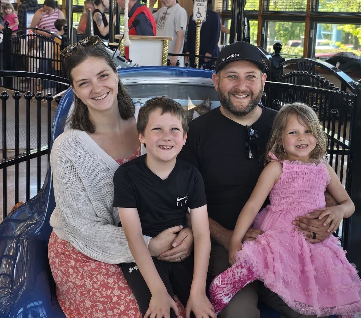Bobby with his wife and two kids